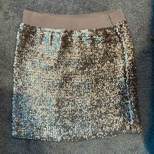Gold Sequin Mini Skirt